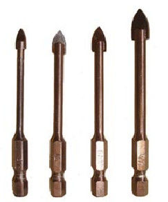1/4 Hex Shank Glass Drill Bits YG6X Đỉnh 3-20mm