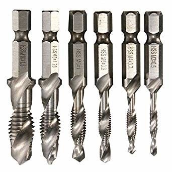 6pcs HSS Hex Shank Drill Bit Set M3-M10 cho khoan kim loại