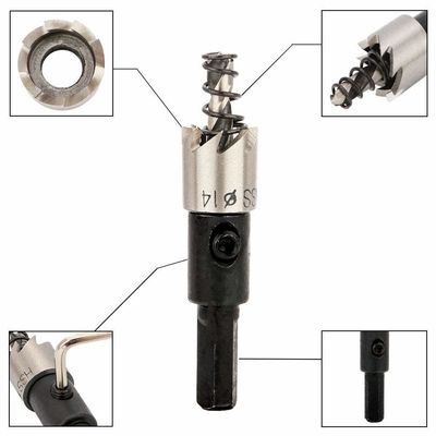 HSS 14mm Cây cưa lỗ với 3 slide shank và Ti-bọc kết thúc