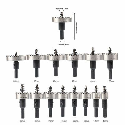 Bộ 14 cưa lỗ HSS để cắt kim loại dày đến 2mm