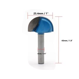 Mũi Router Đầu Tròn Carbide Cán Thép 1/4 Inch