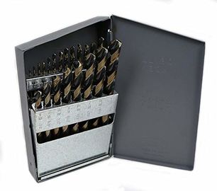 21pc HSS M2 khoan bit Set 1/64-1/2in Đen vàng kết thúc thép hộp