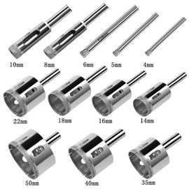 Mũi khoan thủy tinh và gạch rỗng lõi kim cương Bộ 12 cái Kích thước 4mm-50mm